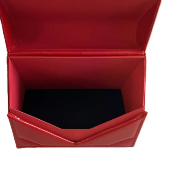 YSL Yves Saint Laurent Red Chevron Quilted Clutch Limited Edition - Picture 5 of 16